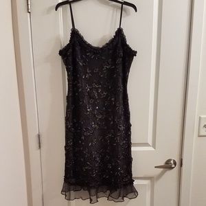 Ste'nay Black Beaded/Sequined Sheath Dress